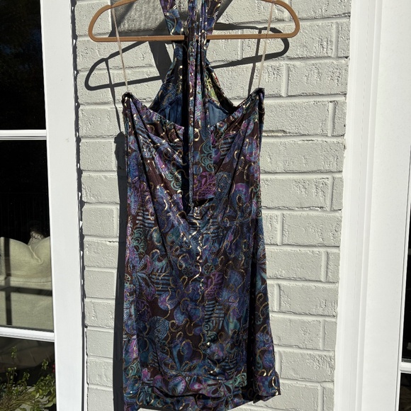 Wish Collection halter midi dress metallic swirl Medium - Picture 8 of 14